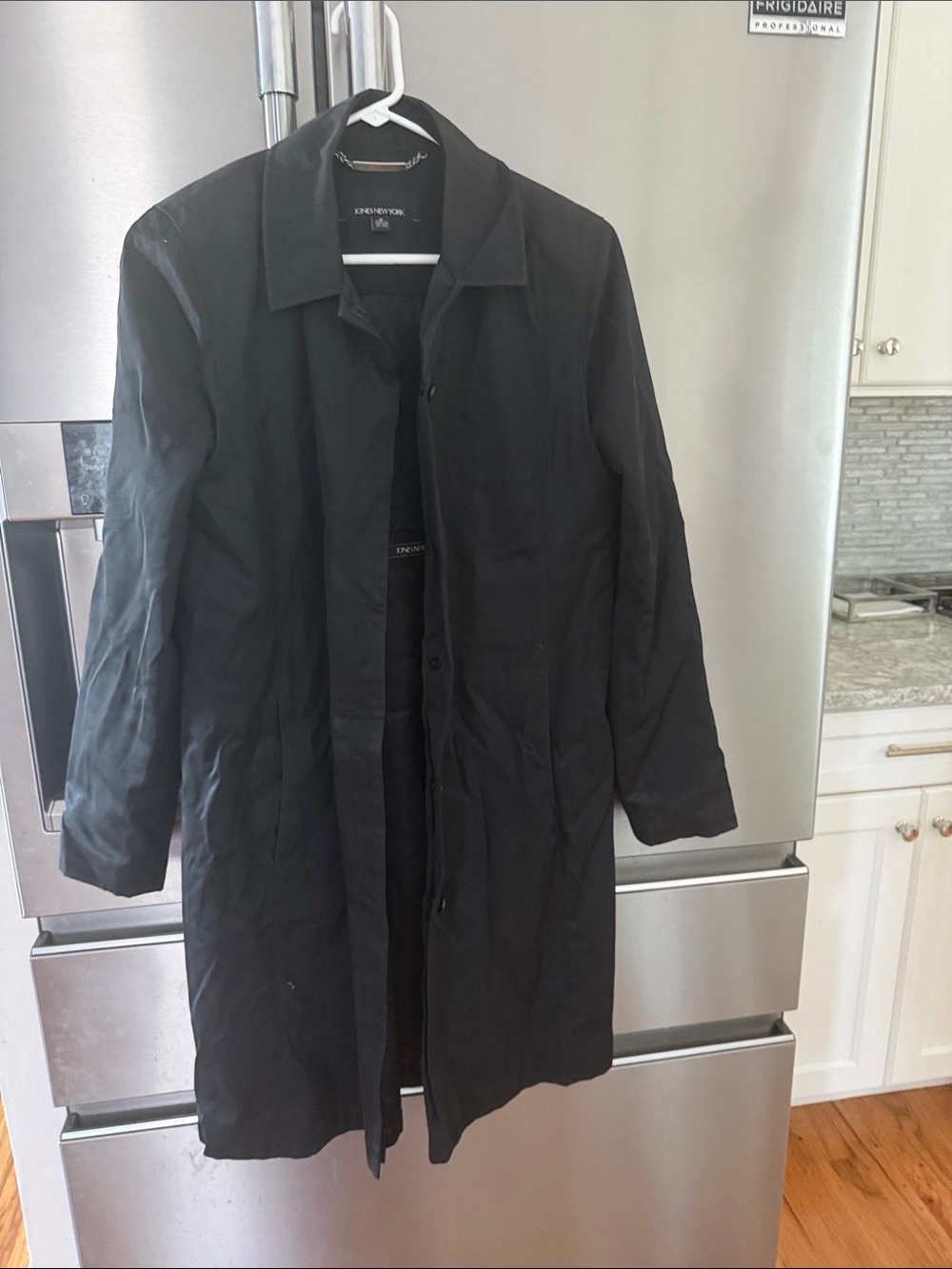 Jones New York Black Single-Breasted Trench Coat